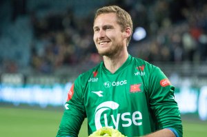 Viking - Brann, Iven Austbø kunne glise etter flere feberredninger mot Brann. Foto: Sander Selsvik Jacobsen