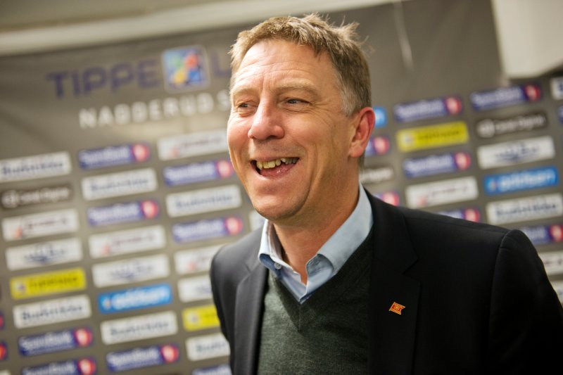 Kjell Jonevret var strålende fornøyd etter derbyseieren. Foto: Fredrik Varfjell / NTB scanpix