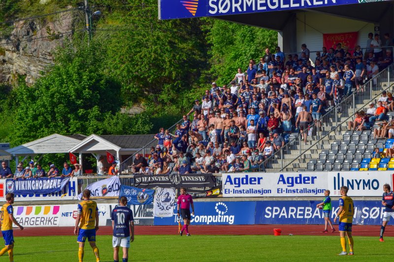Den gode bortsestøtten startet i Obos-ligaen. Her fra møtet med Jerv i Grimstad. Foto: Dag Atle Svendsen
