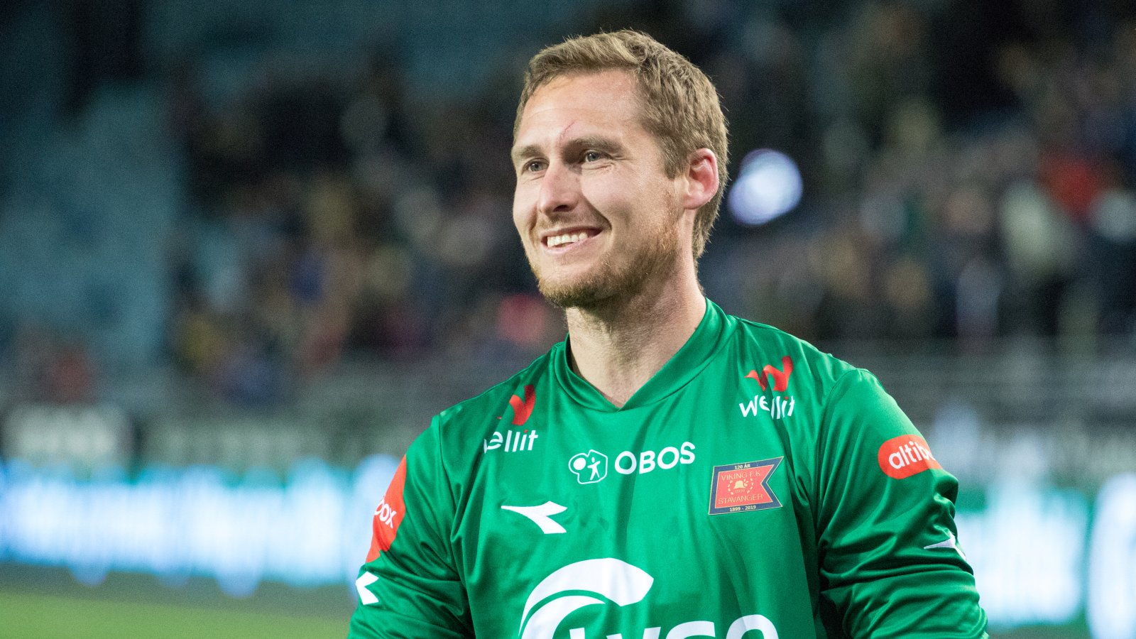 Viking - Brann, Iven Austbø kunne glise etter flere feberredninger mot Brann. Foto: Sander Selsvik Jacobsen