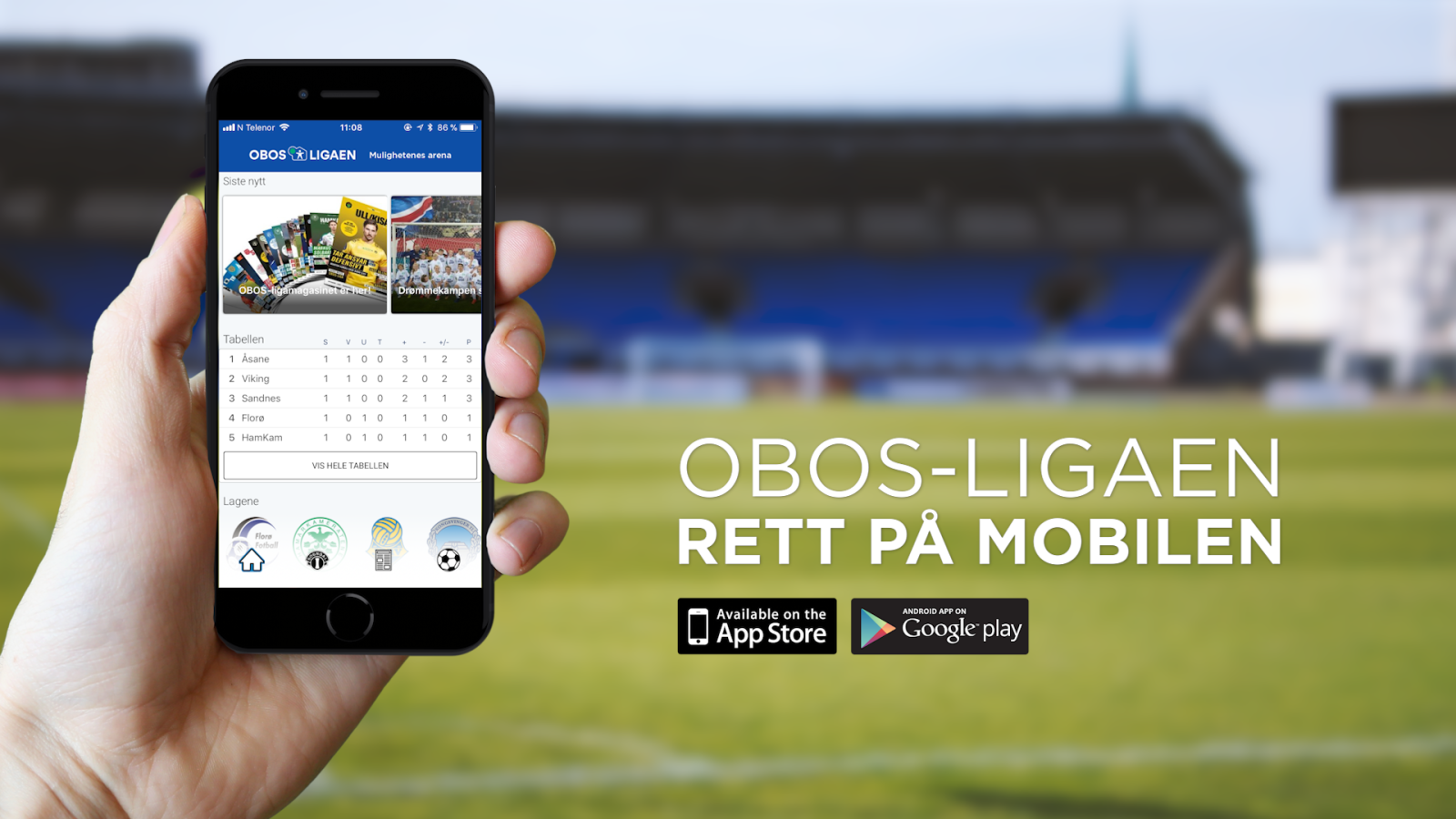 Last ned den nye appen til OBOSligaen! / Viking