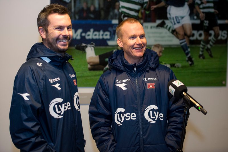 Bjarte Lunde Aarsheim og Morten Jensen er klare for sin første sesongoppkjøring som hovedtrenere. Foto: Carina Johansen / NTB