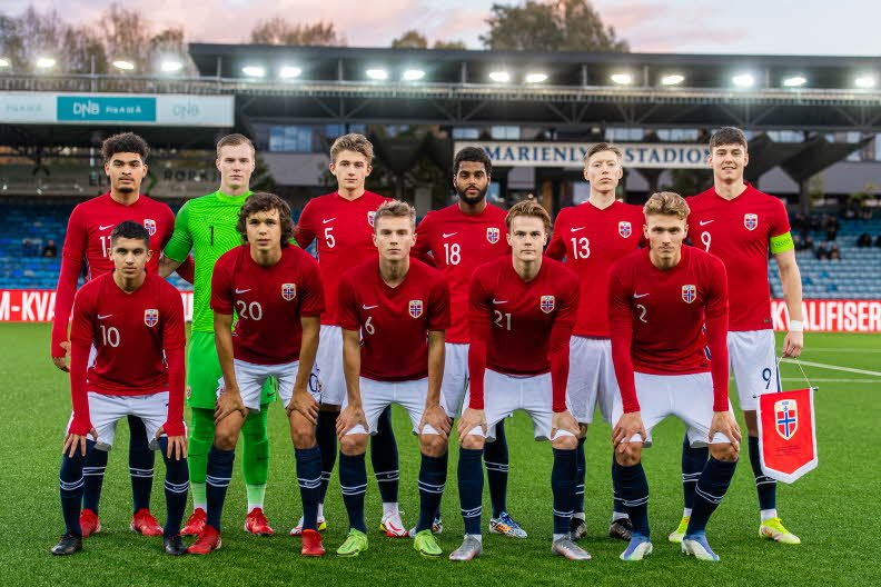 Det norske U21-landslaget som slo Estland 5-0. Foto: Jon Olav Nesvold